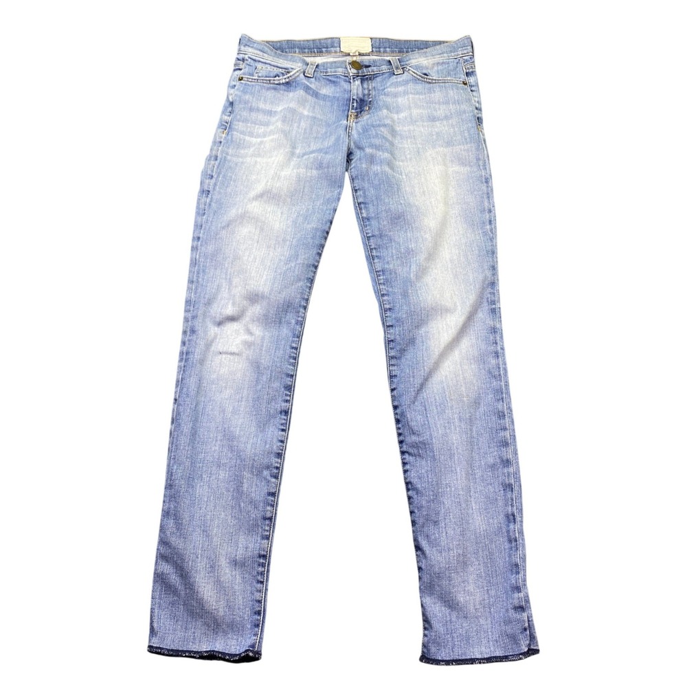 Current/Elliott The Rolled Skinny Bleecker Jeans Light Wash Blue 27 1402-0206